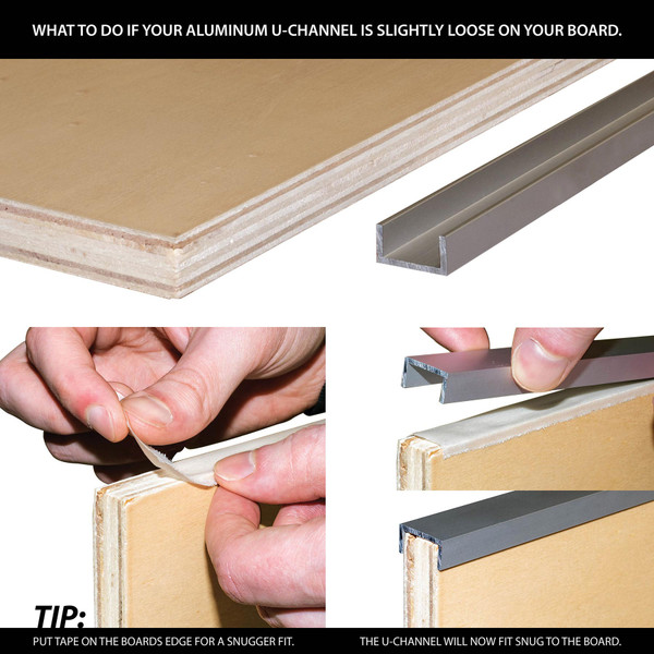 1/2in | Aluminum No Bow Shelf U Channel Moulding