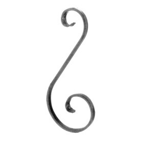 Mtl1/2"X1/4" 4 5/16"Wx10 5/8"H Wrought Iron Scrolls