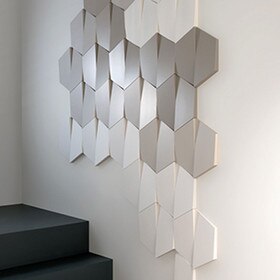 Orac Decor | Purotouch High Density Polyurethane | 3D Wall Covering | Trapezium Wall Element | Primed White | 13-5/8in H x 5-7/8in W
