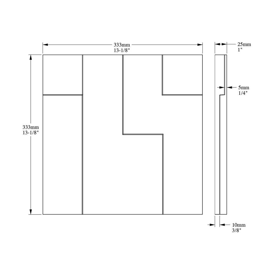 Orac Decor | Purotouch High Density Polyurethane | 3D Wall Covering | Cubi Style 1 Wall Element | Primed White | 13-1/8in H x 13-1/8in W