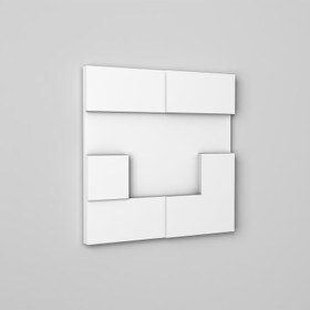 Orac Decor | High Density Polyurethane | 3D Wall Covering | Cubi Style 2 Wall Element | Primed White | 13-1/8in H x 13-1/8in W