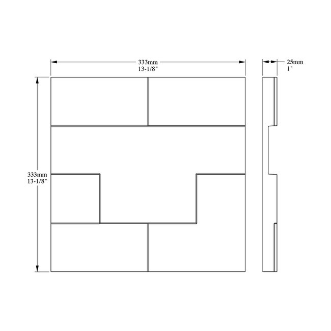 Orac Decor | High Density Polyurethane | 3D Wall Covering | Cubi Style 2 Wall Element | Primed White | 13-1/8in H x 13-1/8in W