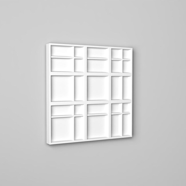 Orac Decor | High Density Polyurethane | 3D Wall Covering | Kilt Wall Element | Primed White | 17-3/4in H x 17-3/4in W