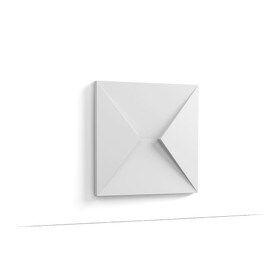 Orac Decor | High Density Polyurethane | 3D Wall Covering | Envelope Wall Element | Primed White | 13-1/8in H x 13-1/8in W