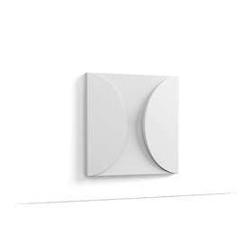 Orac Decor | High Density Polyurethane | 3D Wall Covering | Circle Wall Element | Primed White | 13-1/8in H x 13-1/8in W
