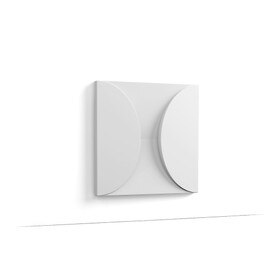 Orac Decor | High Density Polyurethane | 3D Wall Covering | Circle Wall Element | Primed White | 13-1/8in H x 13-1/8in W