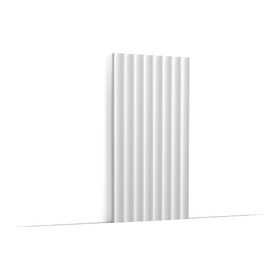 Orac Decor | High Density Polyurethane | 3D Wall Covering | Modern Valley Wall Element | Primed White | 9-7/8in H