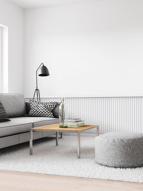 Orac Decor | High Density Polyurethane | 3D Wall Covering | Modern Valley Wall Element | Primed White | 9-7/8in H