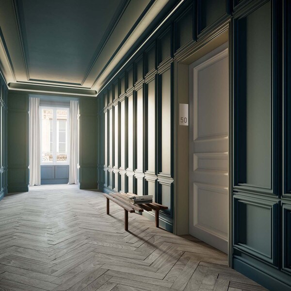Orac Decor | High Density Polyurethane | 3D Wall Covering | Autoire Wall Panel | Primed White | 19-5/8in H x 19-5/8in W