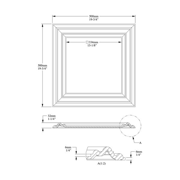 Orac Decor | High Density Polyurethane | 3D Wall Covering | Autoire Wall Panel | Primed White | 19-5/8in H x 19-5/8in W