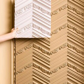 Orac Decor | Purotouch High Density Polyurethane | 3D Decorative Covering | Chevron Wall Element | Primed White | 15-3/4in H