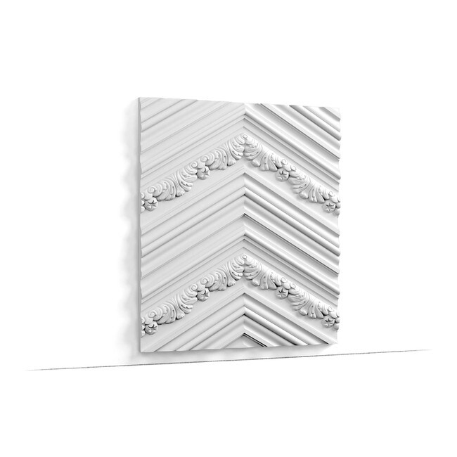 Orac Decor | High Density Polyurethane | 3D Decorative Covering | Chevron Wall Element | Primed White | 15-3/4in H