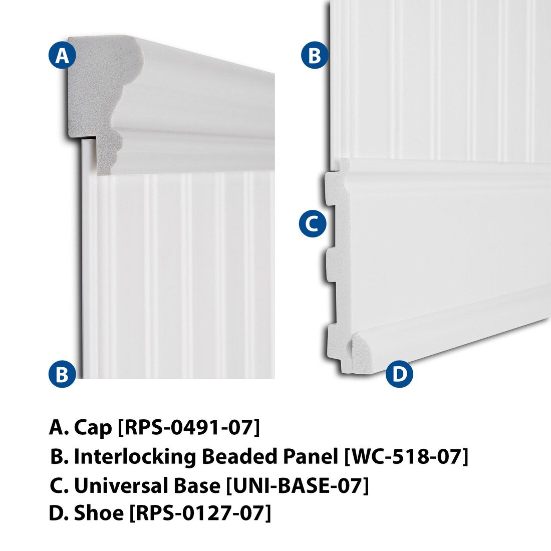 36-7/8in H x 8ft Long | Wainscot Kit