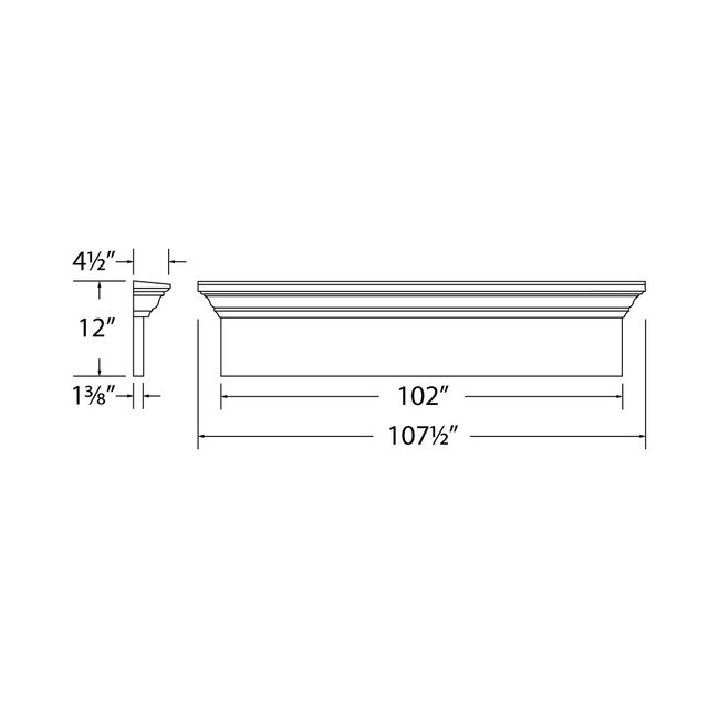 12" High x 102" Wide Window Crosshead