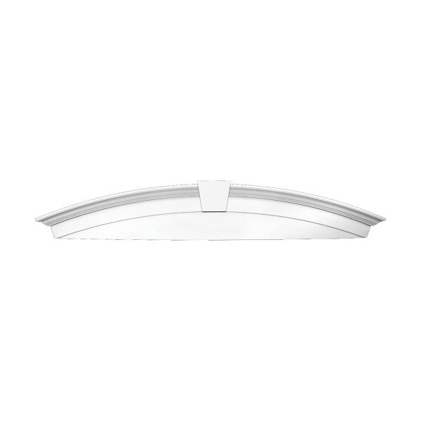 13" High x 72" Wide Solid Window Crosshead Arch with Keystone