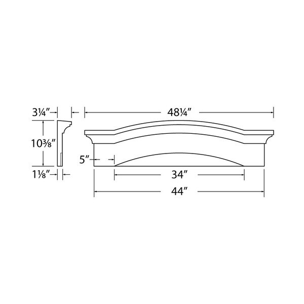 10-3/8" High x 34" Wide Window Crosshead Segment