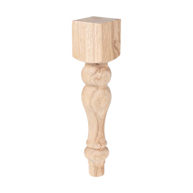 3-3/4in W x 16in H | Unfinished Hardwood Farmhouse Leg