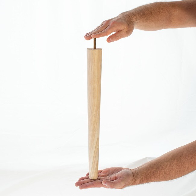 16in H x 1-3/4in Top x 1-1/8in Base | Unfinished Furniture Leg | WFL01-16 Series