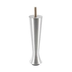 5-1/2in H x 1-1/2in Dia | Brushed Satin Chrome | Aluminum Furniture Leg with Threaded Stem