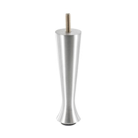 5-1/2in H x 1-1/2in Dia | Brushed Satin Chrome | Aluminum Furniture Leg with Threaded Stem