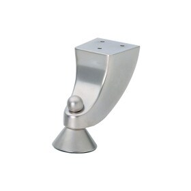 5in H | Satin Chrome Zinc | Furniture Leg with Plate