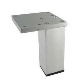 4in H | Satin Chrome Aluminum | Furniture Leg with Plate