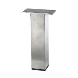 6-1/8in H | Brushed Stainless Steel | Furniture Leg with Plate