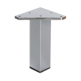 6in H | Brite Chrome Zinc | Furniture Leg with Plate