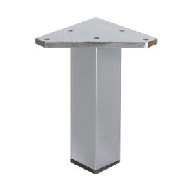 6in H | Brite Chrome Zinc | Furniture Leg with Plate