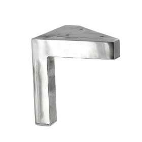 5in H | Brite Chrome Stainless Steel | Furniture Leg with Plate