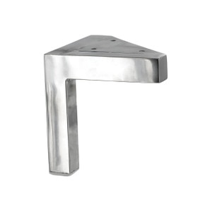 5in H | Brite Chrome Stainless Steel | Furniture Leg with Plate