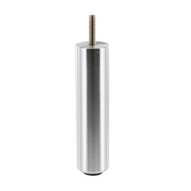 6in H x 1-3/8in Dia | Satin Chrome Aluminum | Furniture Leg with Threaded Stem