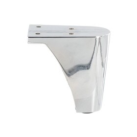 3-3/4in H | Brite Chrome Zinc | Furniture Leg with Plate
