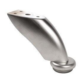 3-5/8in H | Matte Nickel Zinc | Furniture Leg with Plate