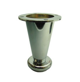 4in H | Brite Chrome Zinc | Furniture Leg with Plate | WGL-933CHR Series