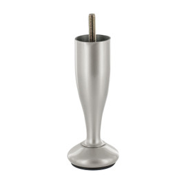 5-1/4in H x 1-1/2in Dia | Mechanical Polished Zinc | Furniture Leg with Threaded Stem