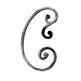 1/2" Square x 7-1/4" W x 12 5/8" H Wrought Iron Scroll