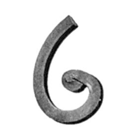 1/2" Square x 2-9/16" W x 4-1/8" H Wrought Iron Scrolls