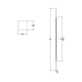 3/8" x 47" Long Wrought Iron Square Twisted Bars