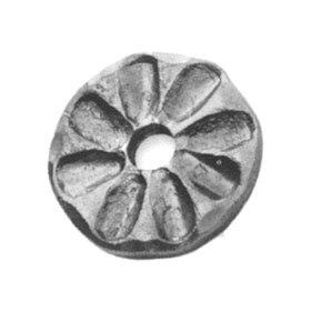 2-9/16" Dia x 5/16" Th x 9/16" Hole Wrought Iron Floral Elements