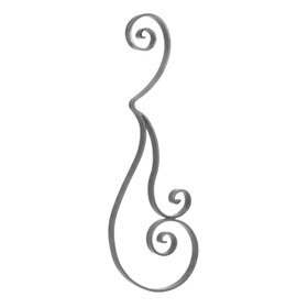 1-13/16" x 5/16" x 11-1/16" W 31-7/8" H,Wrought Iron Curved Balst