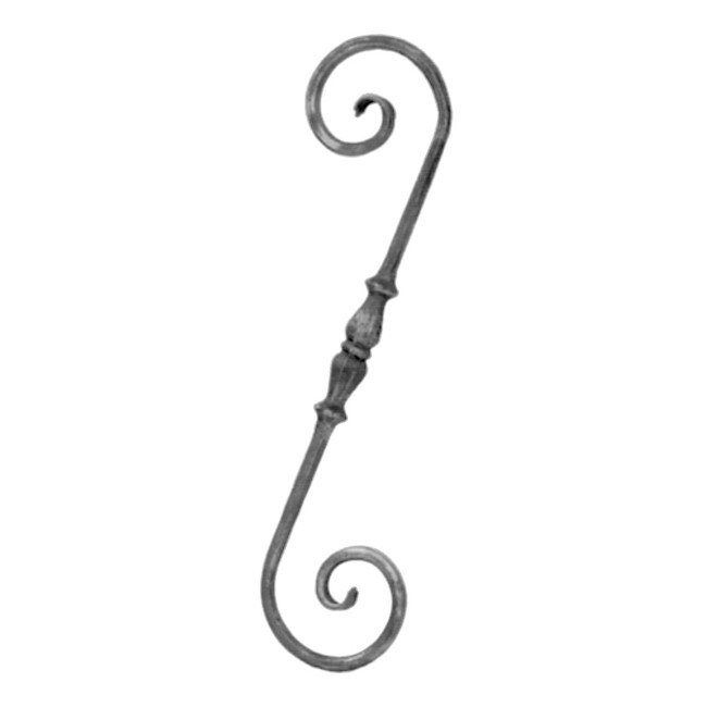 1/2" Round x 4-5/16" W x 17-3/4" H x Wrought Iron Scroll