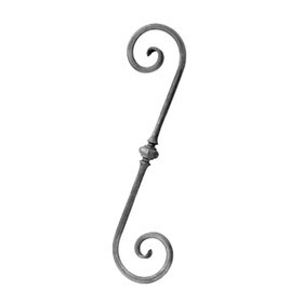 Mtl 1/2" Round 4 5/16"W X 17 3/4"H Wrought Iron Scroll