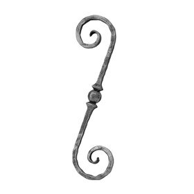 1/2" Square x 4-5/16" W 17-3/4" H x Wrought Iron Scroll