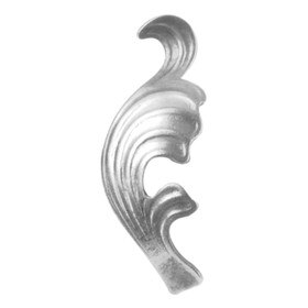1/8" x 2-3/4" x 6-5/16" H Right Hand Wrought Iron Floral Elem