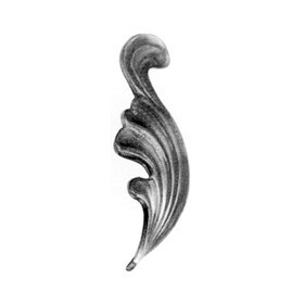 1-9/16" x 4-5/16" x 3/16" Thick Lft Wrought Iron Floral Element