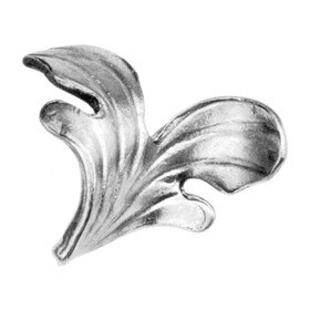 1/8" x 2-3/4" W x 2-3/8" H Rh Wrought Iron Floral Elements