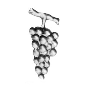 2" Wide x 3-9/16" H Wrought Iron Grapes