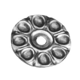 14ga 2 3/8" Dia 3/16"H Wrought Iron Floral Elements