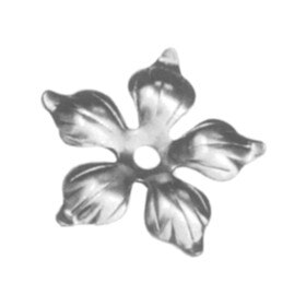 14 Gauge x 3-9/16" Dia 3/8" H Wrought Iron Floral Elements